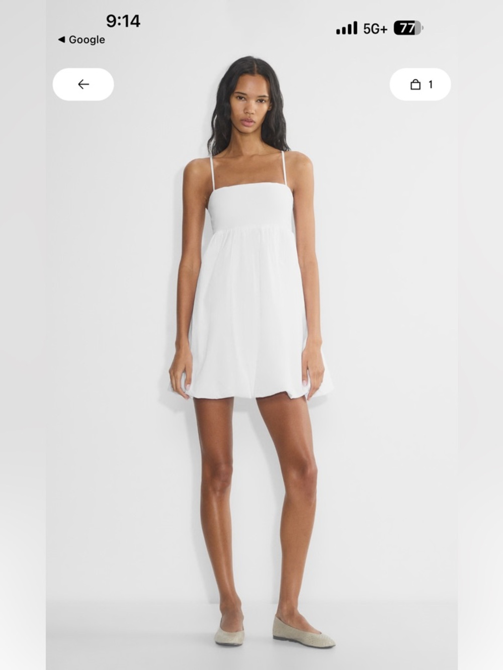 ARITZIA Poplin White Strap Mini Dress